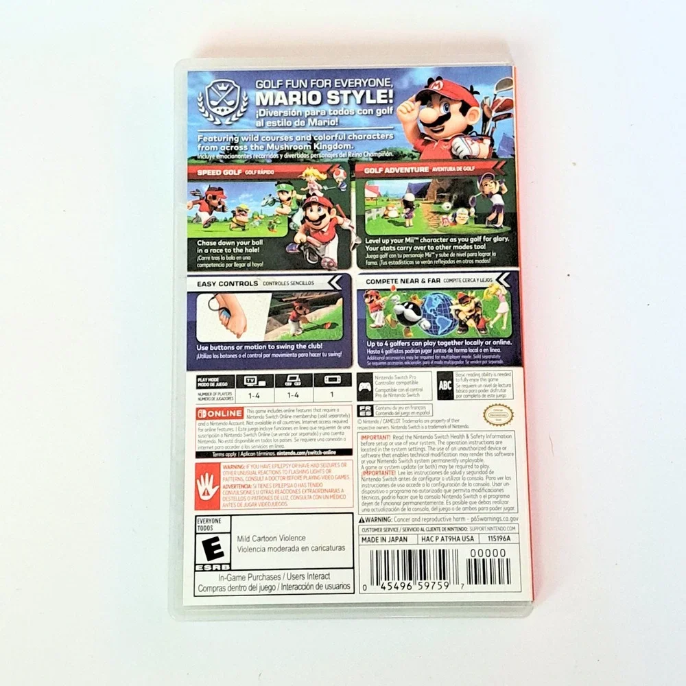 Nintendo Mario Golf Super Rush Video Game Everyone Green Sports Nintendo Switch